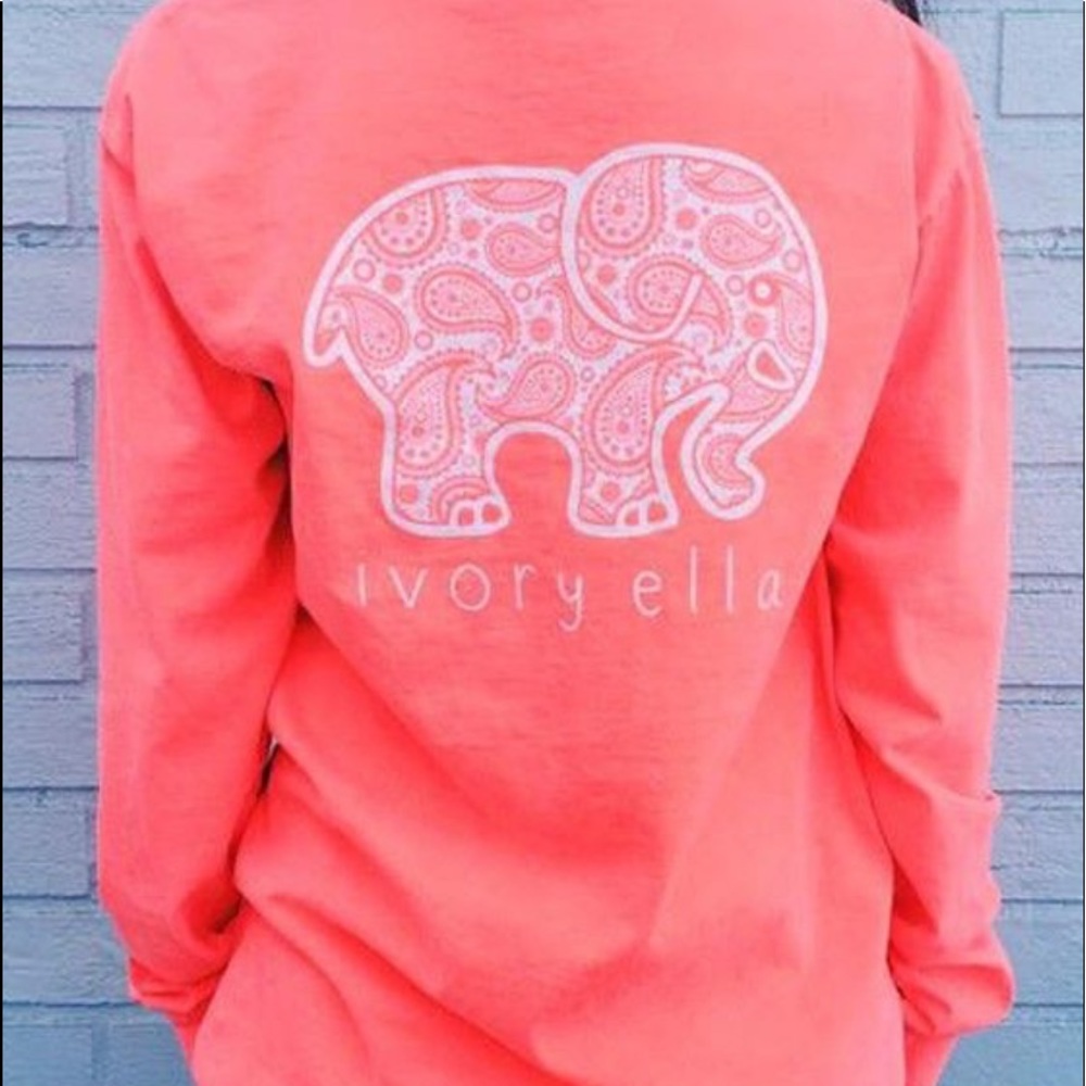 Ivory Ella Long Sleeve Tee - Neon Pink, S